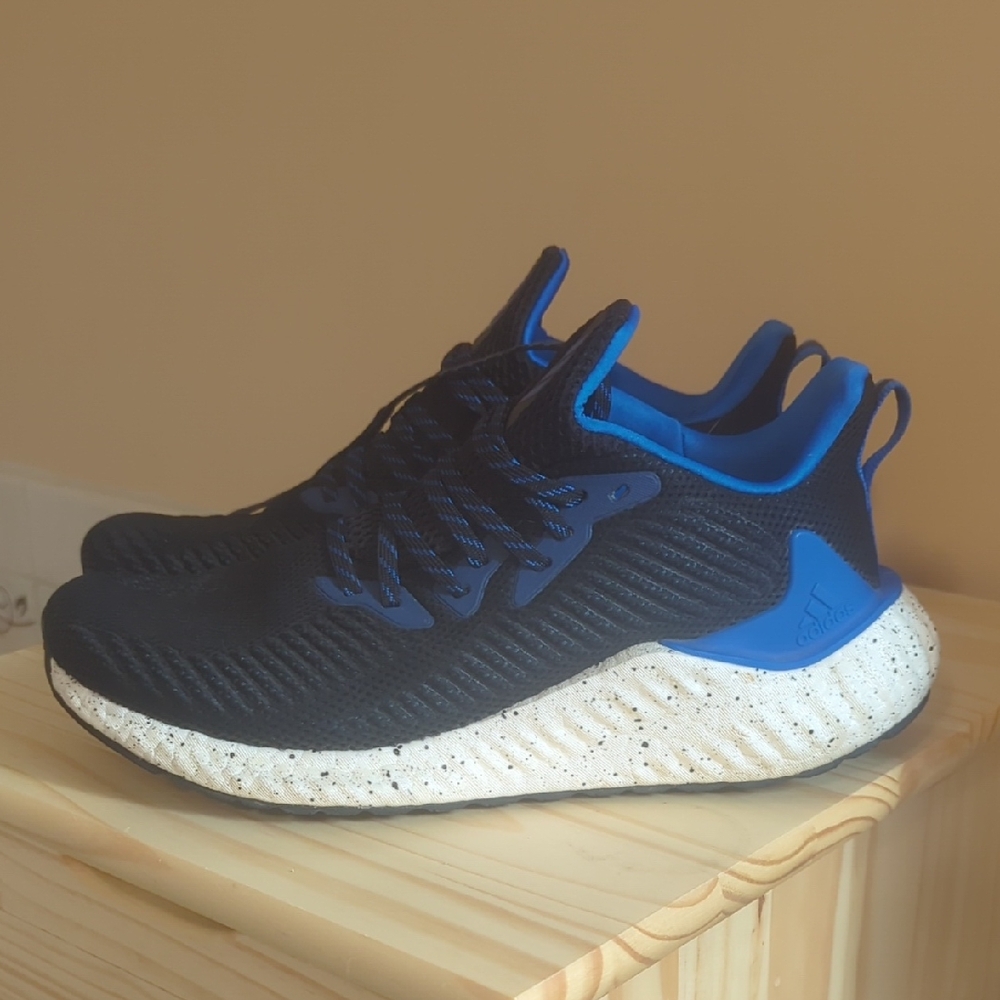 Adidas Men's Black and Blue Athletic Shoes